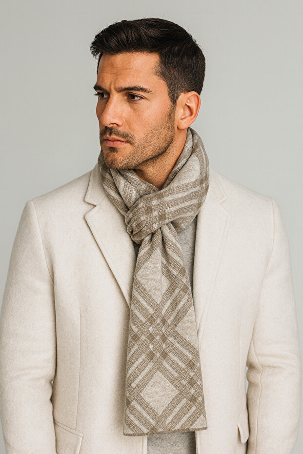 Kareli Triko Atkı - 2