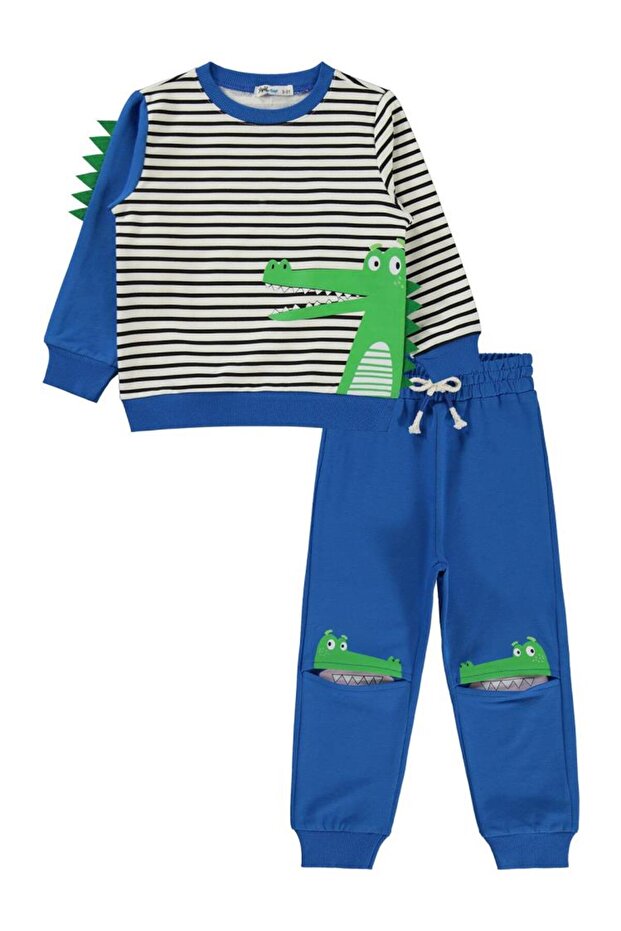 Timsah Printed 2-5 Years Old Tracksuit Set - Blue