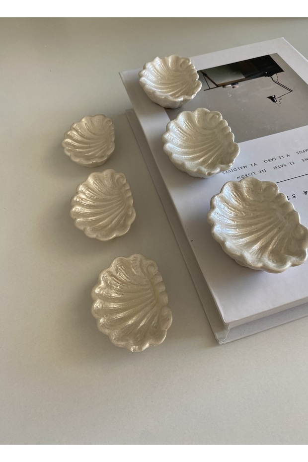 6-Piece Oyster Pearl White Coffee Side Tray