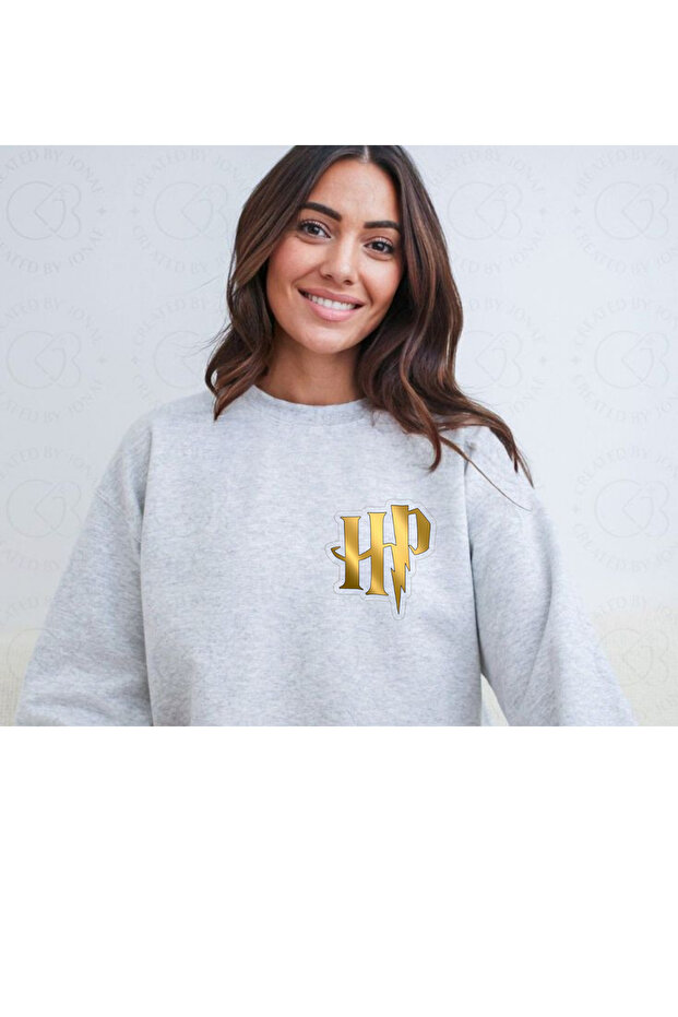 سويت شيرت هاري بوتر HP مطبوع ذو الرقبة الدائرية ذو 3 خيوط