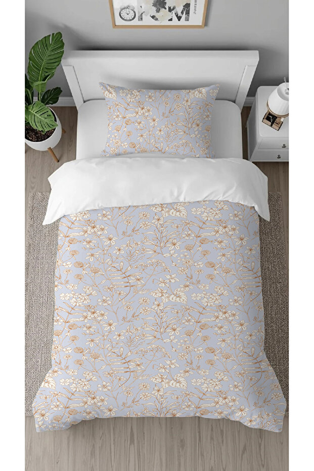 Leaf Plain Patterned Printed Specially Designed Single Person Modern Style Stylish Duvet Cover Set Without Sheets - 1