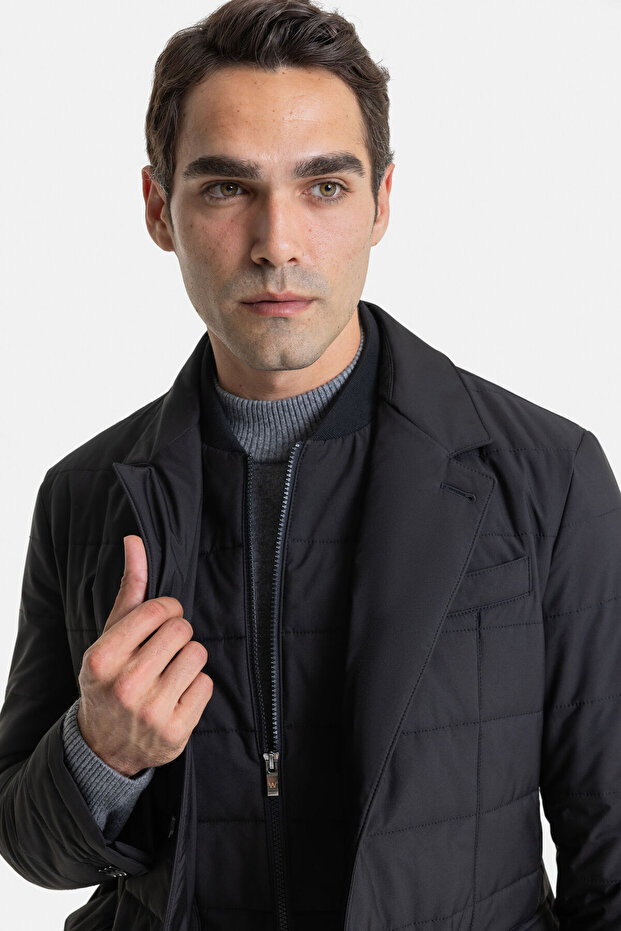 DÜĞMELİ SİYAH MONT - 7