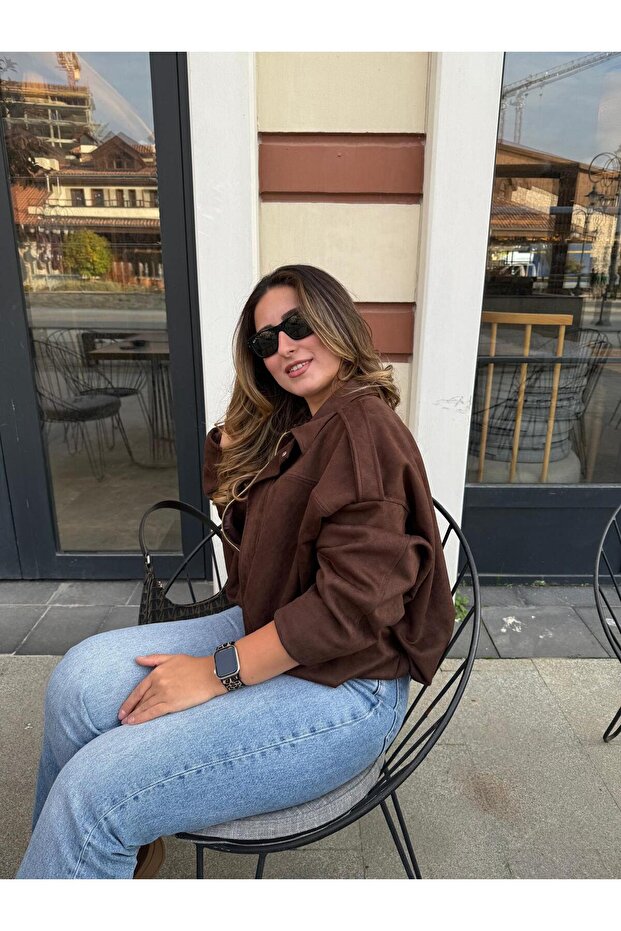 سترة من جلد الغزال قصة فضفاضة فاخرة وناعمة - 2