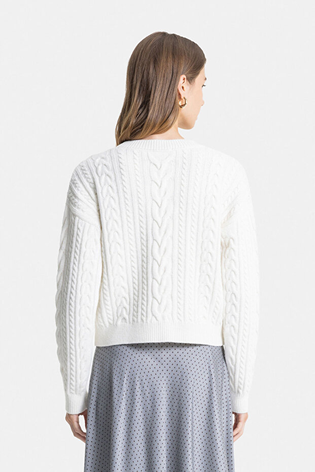 EKRU ÖRGÜ DESEN TRİKO - 6