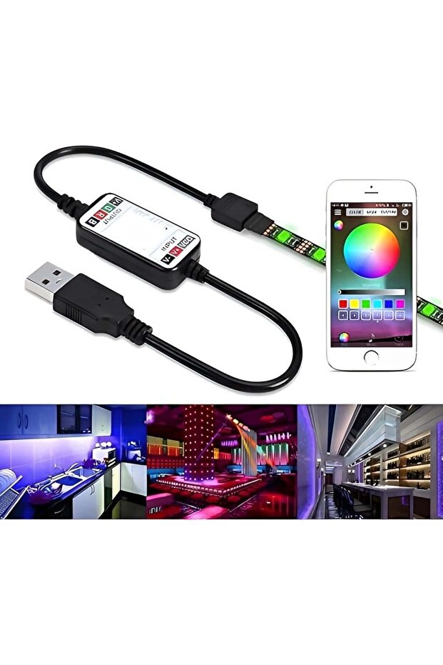 Mini Wireless 10M Flexible Smart Bluetooth RGB LED Strip Light - Sync to Music, USB Powered - 1