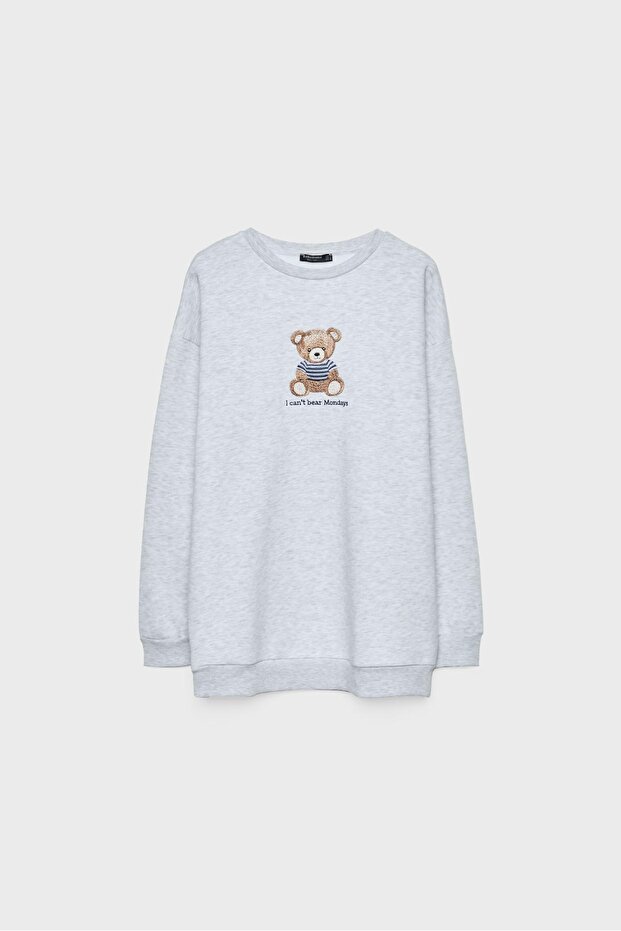 Ayıcık işlemeli sweatshirt - 6