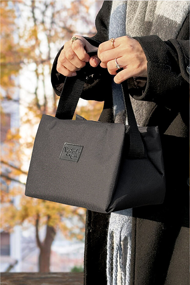 Baby Bag Bebek Bakım Kadın Omuz Çantası + Popi Anne Kadın Sırt Çantası Termos Çanta Hediye-Siyah - 8