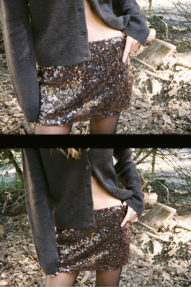 Pullu mini şort - 4