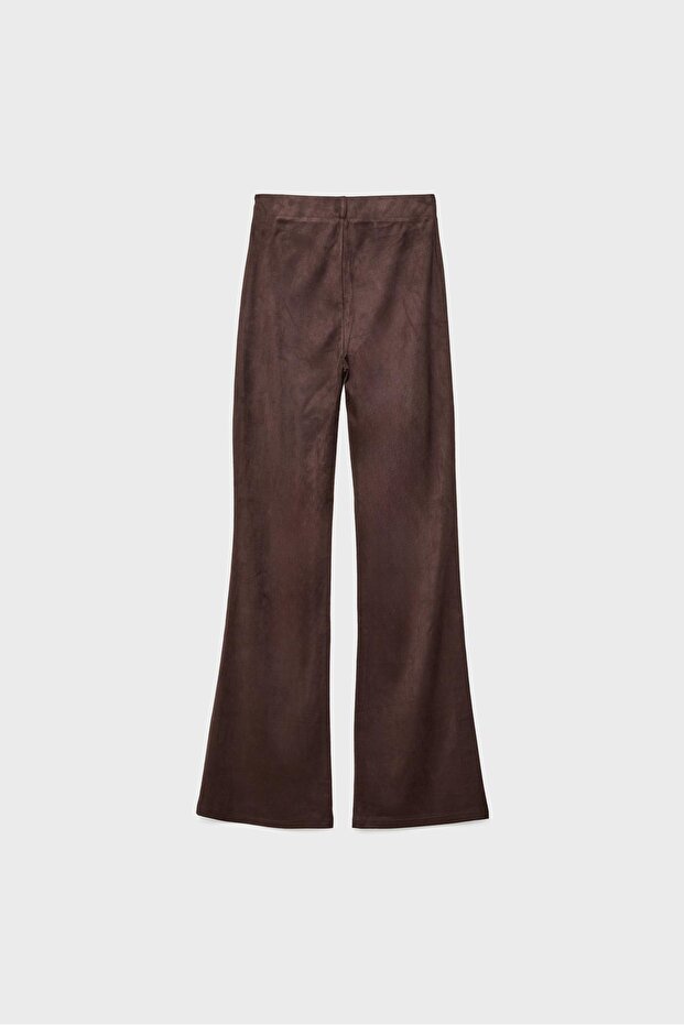 Suni süet çan paça pantolon - 7