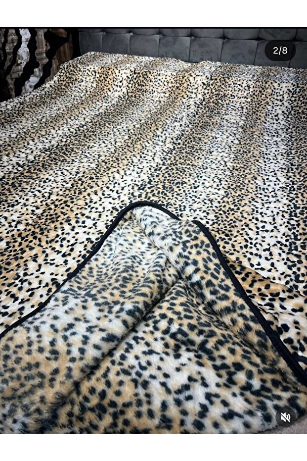 Aksu Safari Double Ultra Soft Embossed Mink Blanket Leopard Pattern - 4