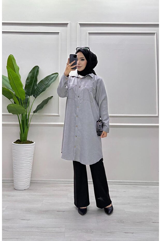 TAŞLI KETEN TUNİK - 2