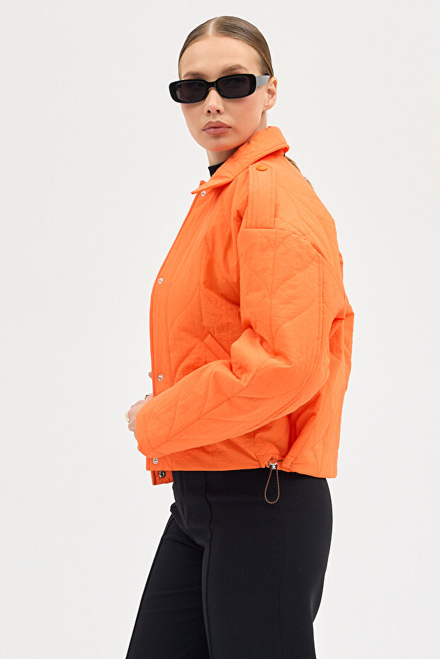 معطف مبطن بنمط عادي ومزين بالزخارف # 0254 - 7