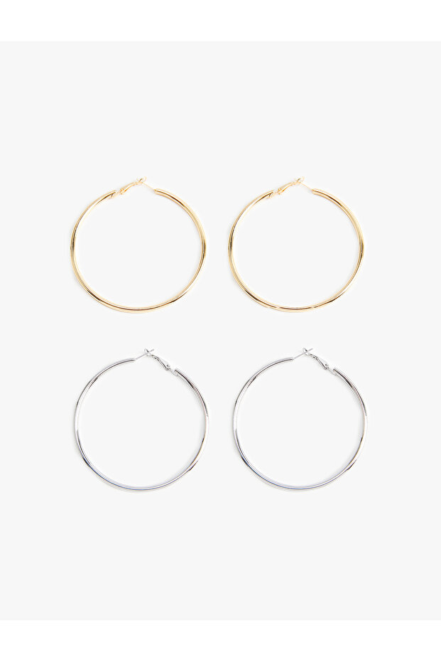 Large Size 2-Piece Hoop Earrings