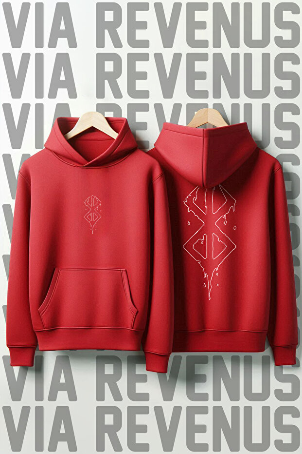 Berserk Printed 3 İplik Ş Fleece-Lined K Hooded Sweatshirt