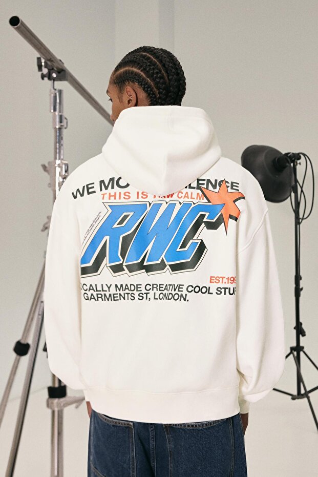 Baskılı kapüşonlu sweatshirt - 3