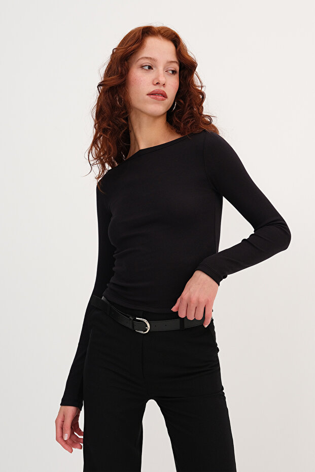 Uzun Kollu Basic Bluz B12189 - 1