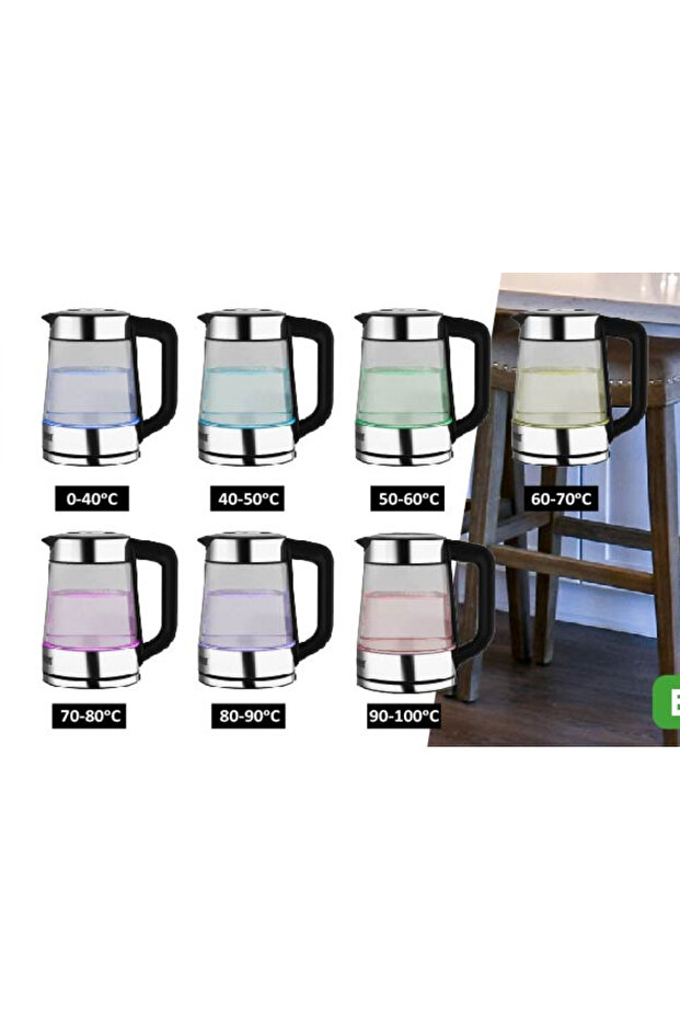 Electric kettle with temperature control and LED backlight, 1.7 liters - 12