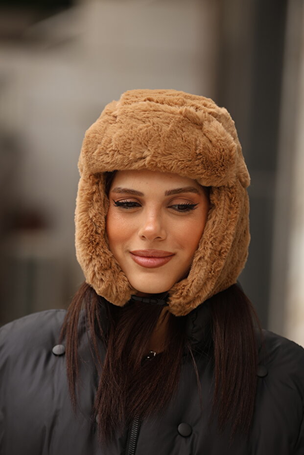 Unisex Plush Fur Beanie Hat with Earflaps - Winter Ushanka
