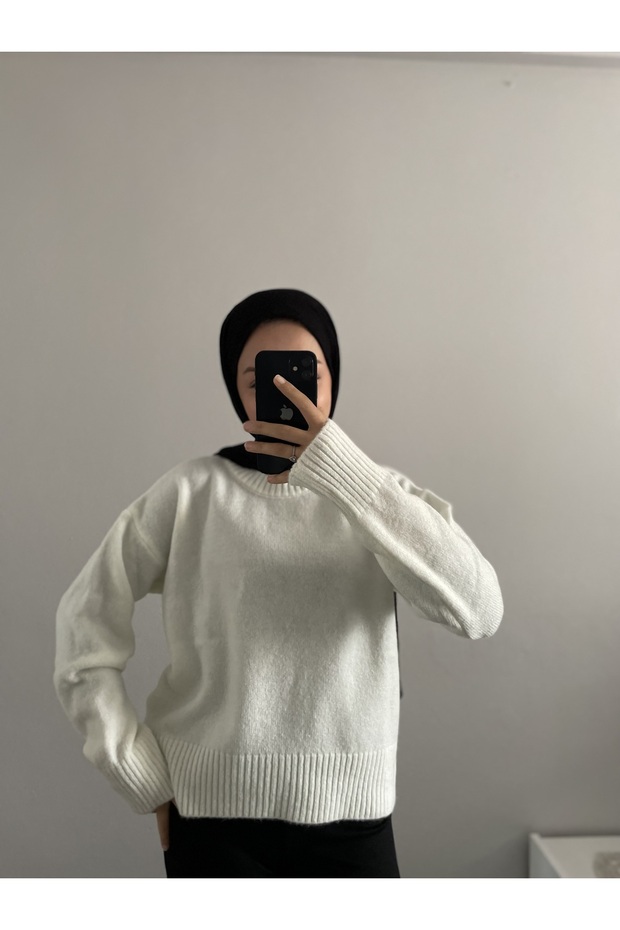 Къс плетен пуловер - 1