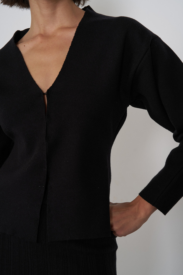 Agraflı Triko Hırka - 3