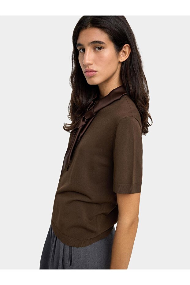 Boyun Bağlı Örme Süveter - 2