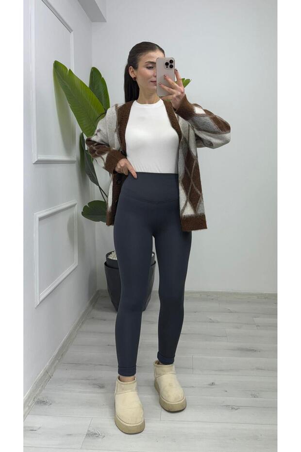 0501 Fleece-Lined Winter Tights Anthracite