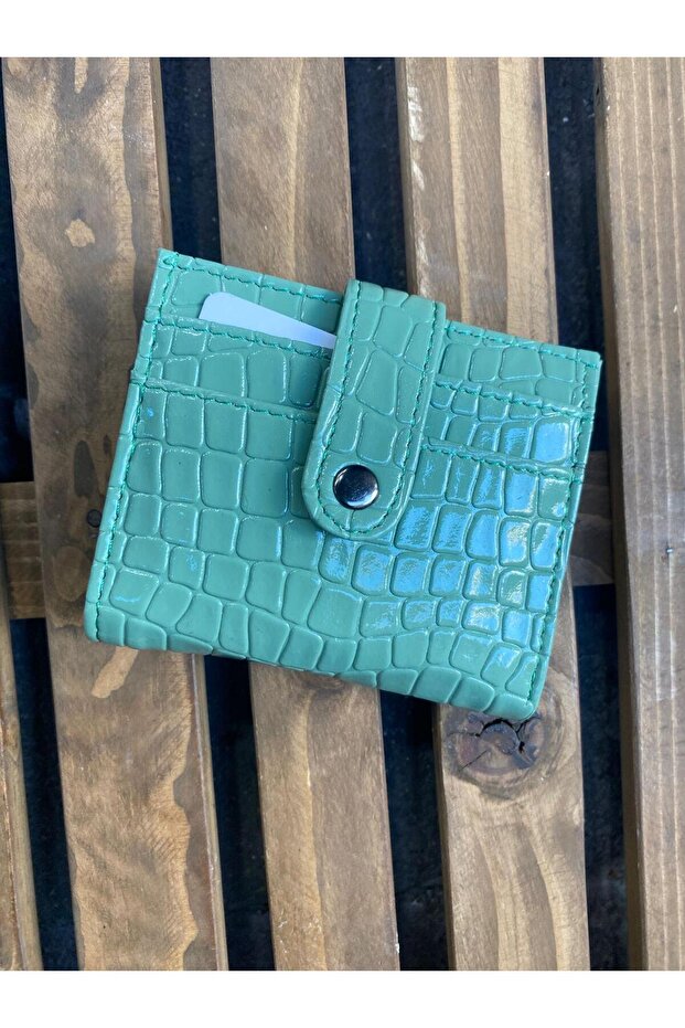 Croco Pattern Faux Leather Snap Closure Women's Wallet-Card Holder (Shipped in Box)