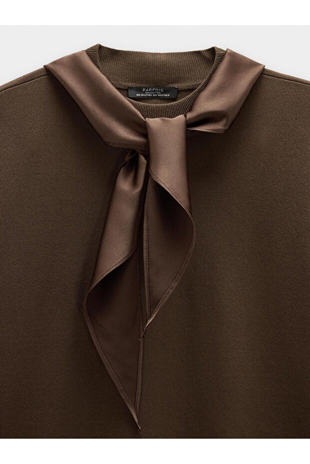 Boyun Bağlı Örme Süveter - 7