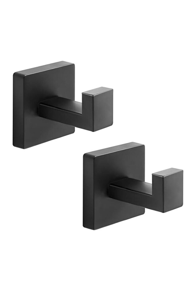 Matte Black Hook, 2-Pack Stainless Steel Towel & Coat Hooks for Wall Mount, Heavy Duty Robe Hanger
