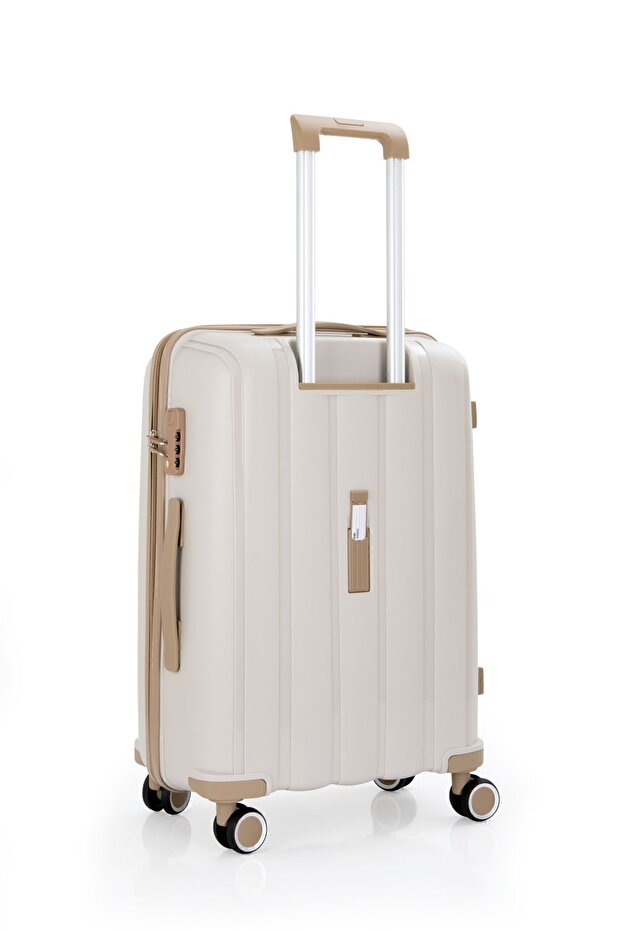 Üçlü Polipropilen Valiz Seti V305 Kemik Şampanya - 5