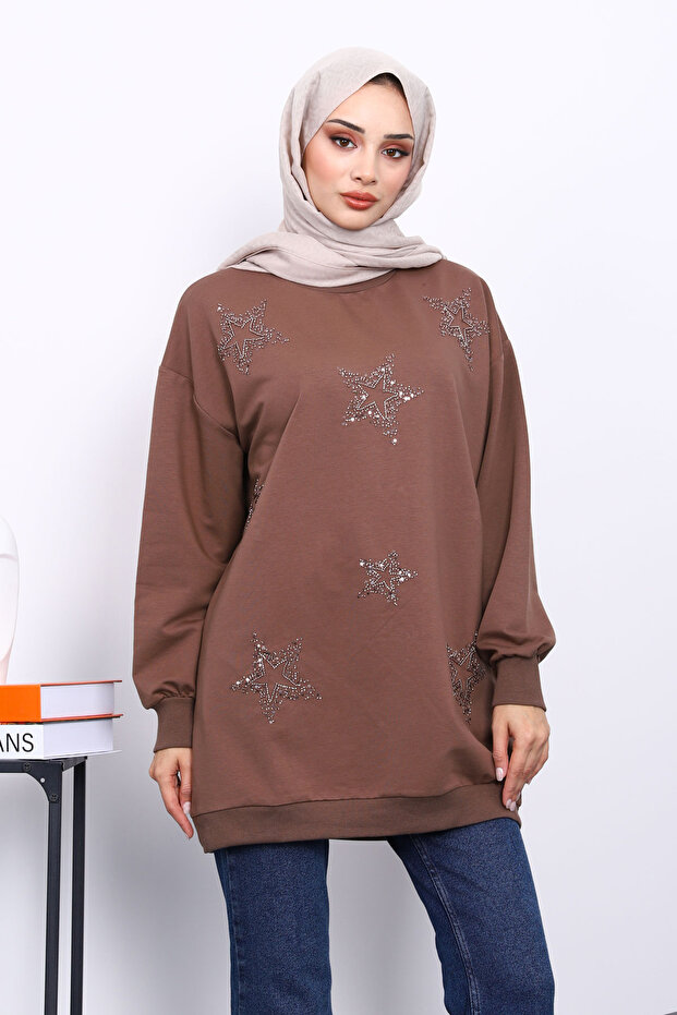 Koyuv Mink Crew Neck Stone Modal Sweatshirt