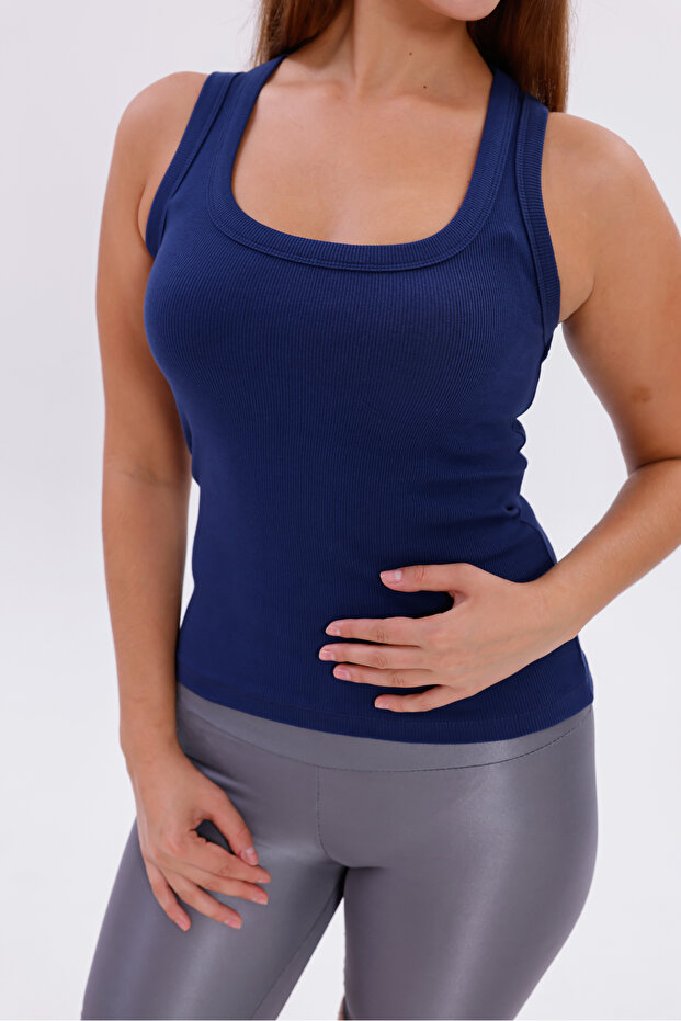 Kadın Fitilli Görünümlü Kalın Askılı Basic - 6