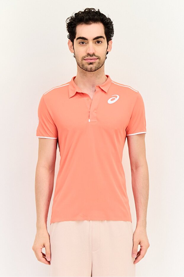 Men Sportswear Short Sleeve Training Polo Shirt, Coral