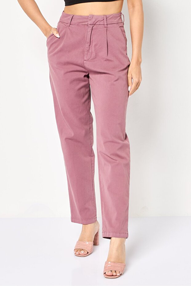Women Regular Fit Solid Chino Pants, Purple