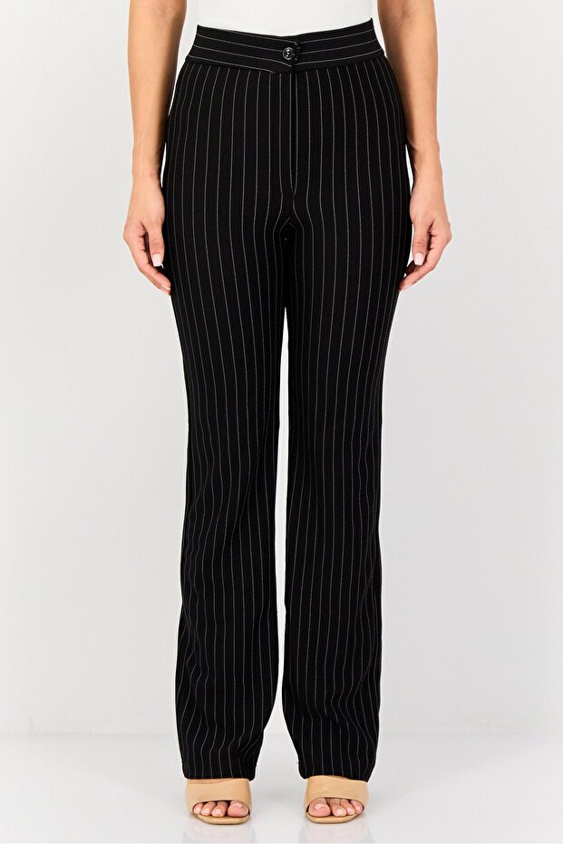 Women Regular Fit Stripe Straight Leg Pants, Multicolor