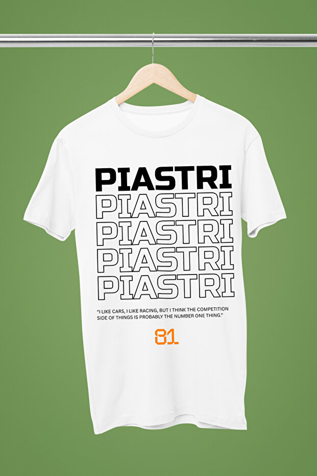 Oscar Piastri Printed Cotton Short Sleeve Regular Fit F1 T-Shirt