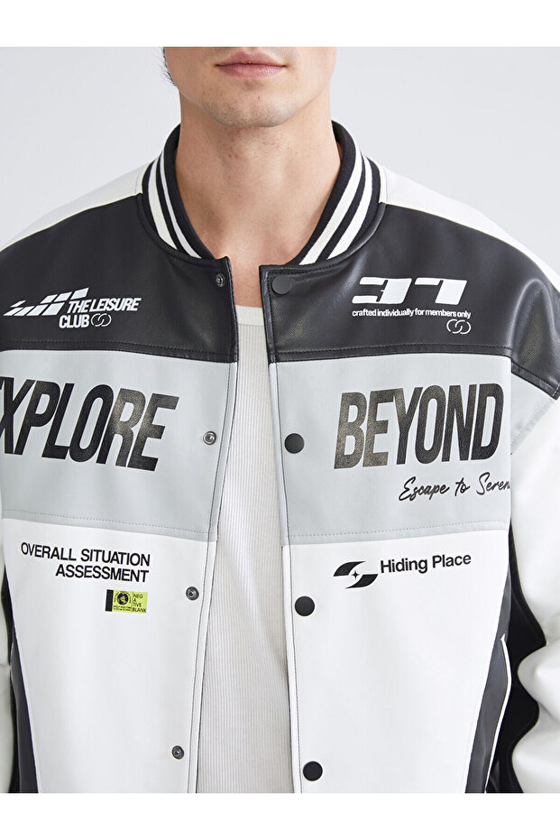 Rahat Kalıp Kolej Yaka Logolu Erkek Mont - 3