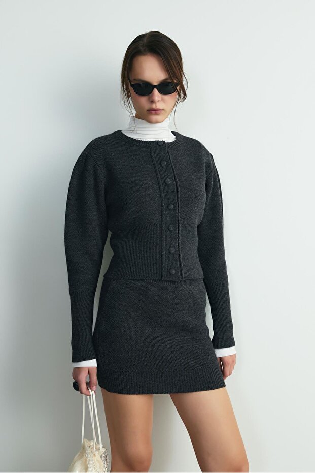 Füme Lucy Triko Mini Etek - 7