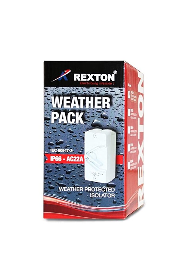 REXTON WEATHERPROOF ISOLATOR IS100 40A 4 POLE IP66
