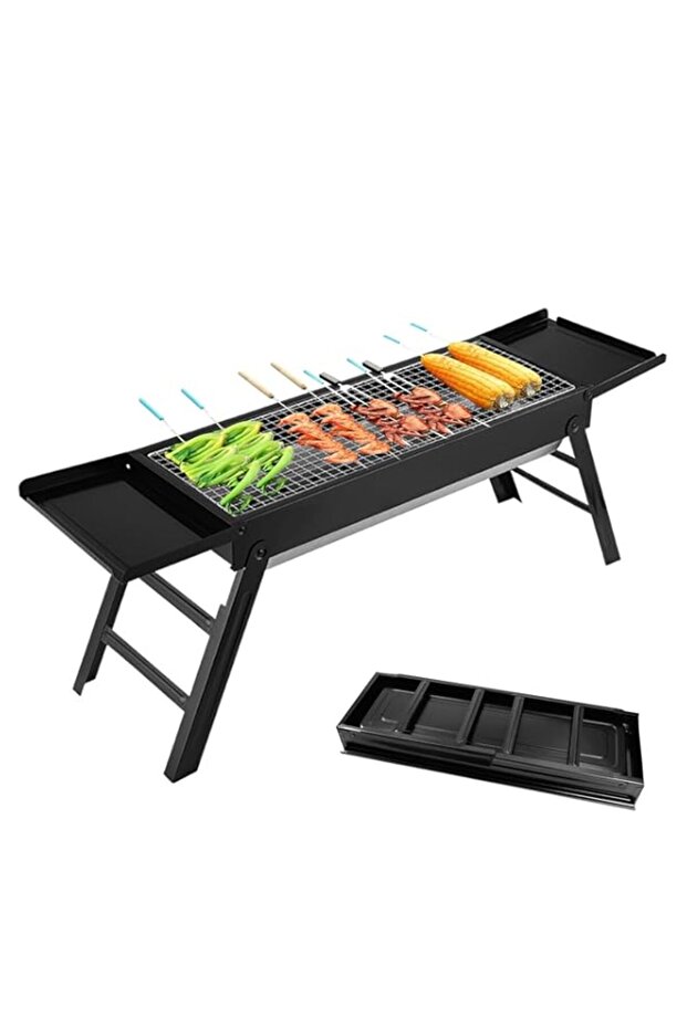 Beauenty Barbecue Charcoal Grill Set, Portable Stainless Steel Charcoal Grill, BBQ Charcoal Grill S