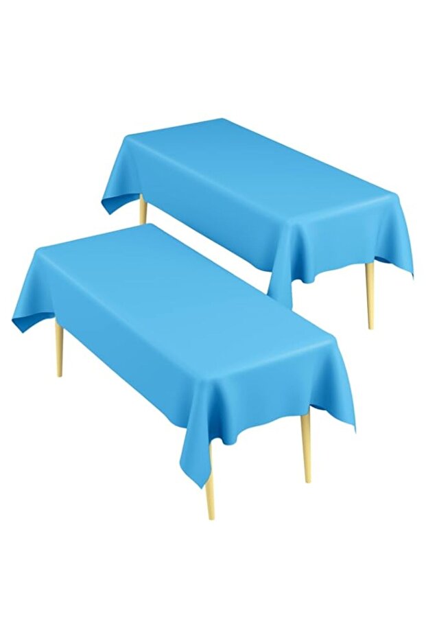 2 Pack Table Cloth, 54"x108" Disposable Plastic Table Clothes Cover Rectangle Tablecloths for Party Halloween Christmas Holiday Celebrations Decorations Tableclot (Blue)