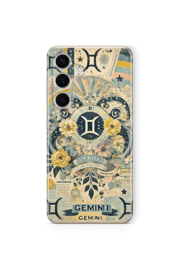 Samsung Galaxy A14 Compatible Gemini Patterned Transparent Phone Case - 1