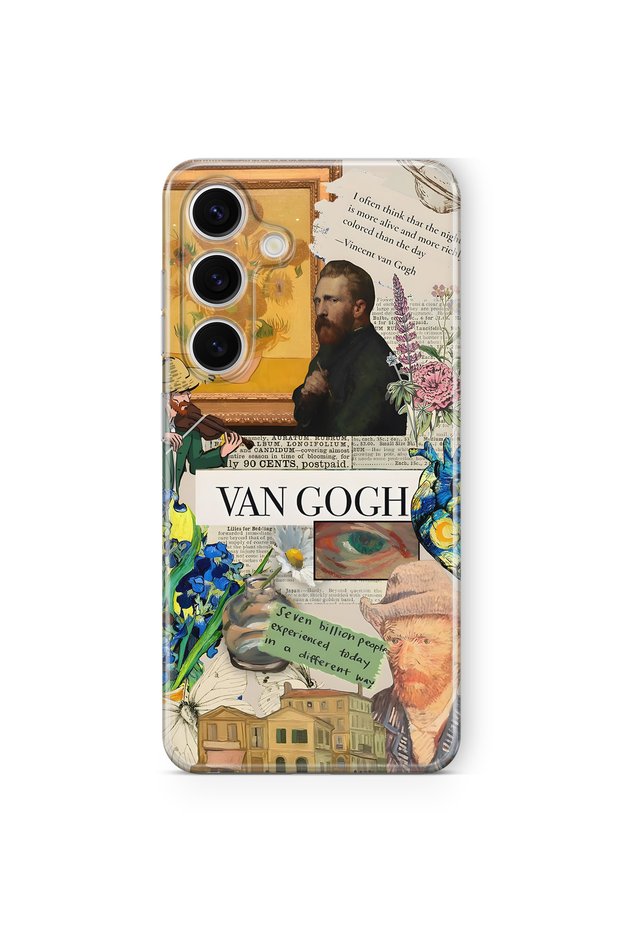 Samsung Galaxy A57 Compatible Van Gogh Collage Patterned Transparent Phone Case