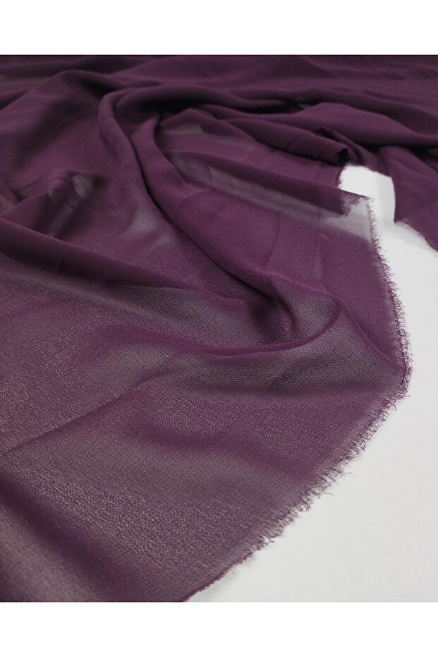 Chiffon in Eggplant Purple Color Width: 145 cm