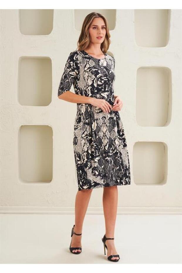 Kadın Örme Viskon Elbise - 45274 - 2