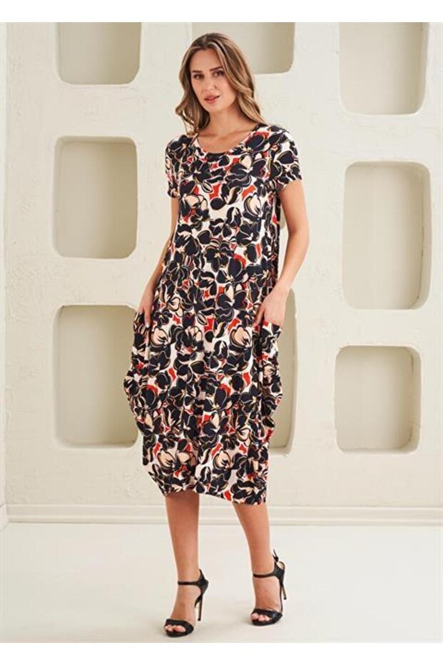 Kadın Örme Viskon Elbise - 45269 - 3