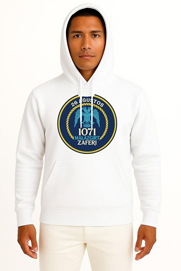 Hooded 1071 Malazgirt Battle Unisex Sweatshirt with Chest Design