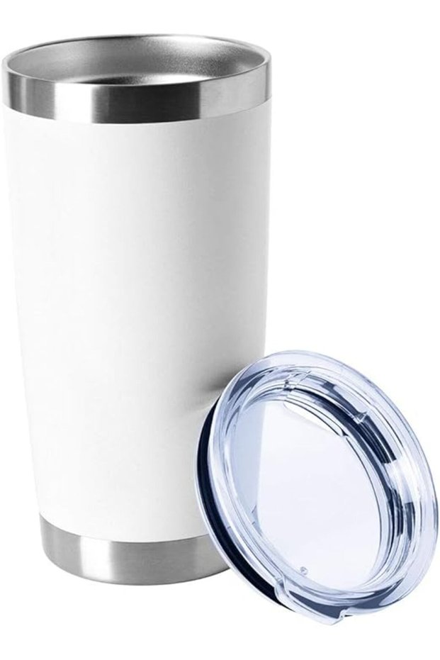 20oz Tumbler Stainless Steel Cup with Lid Double Wall Vacuum Insulated White