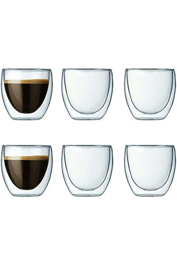Set of 12pcs Double Wall Insulated Glasses – Espresso Tea Cups