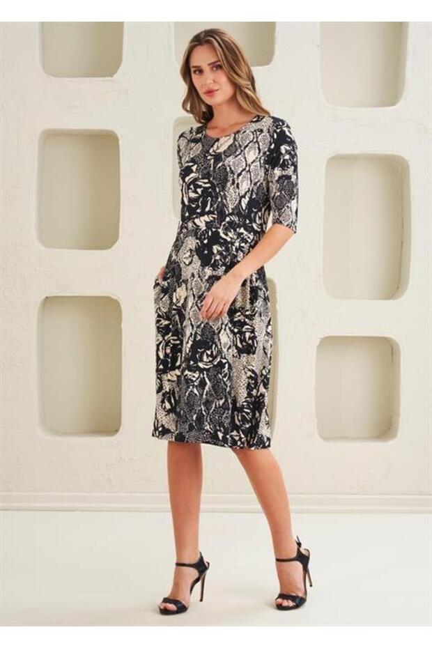 Kadın Örme Viskon Elbise - 45274 - 3